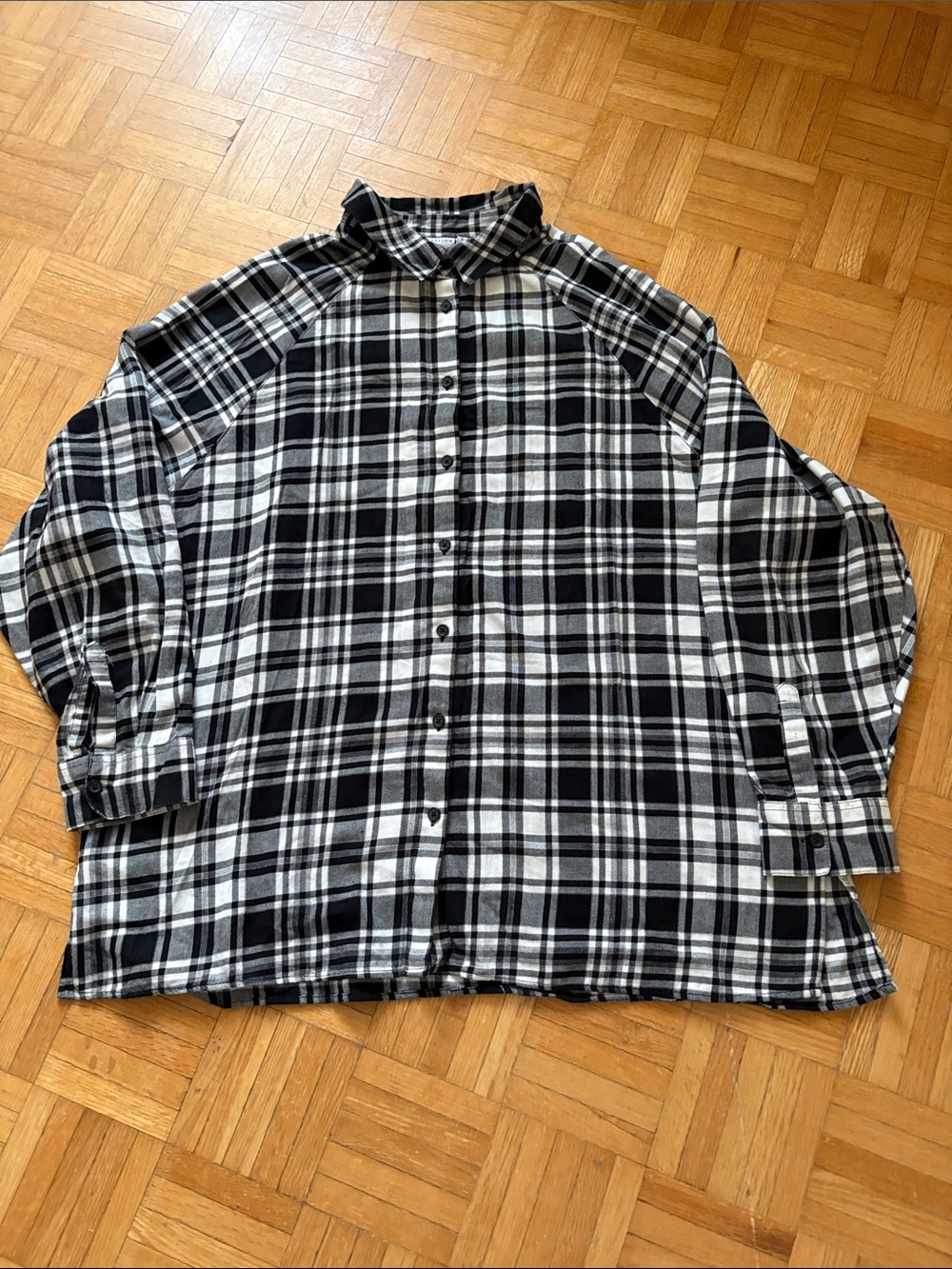 ASOS  Black & White Plaid Button-Up Shirt - Casual Shirt